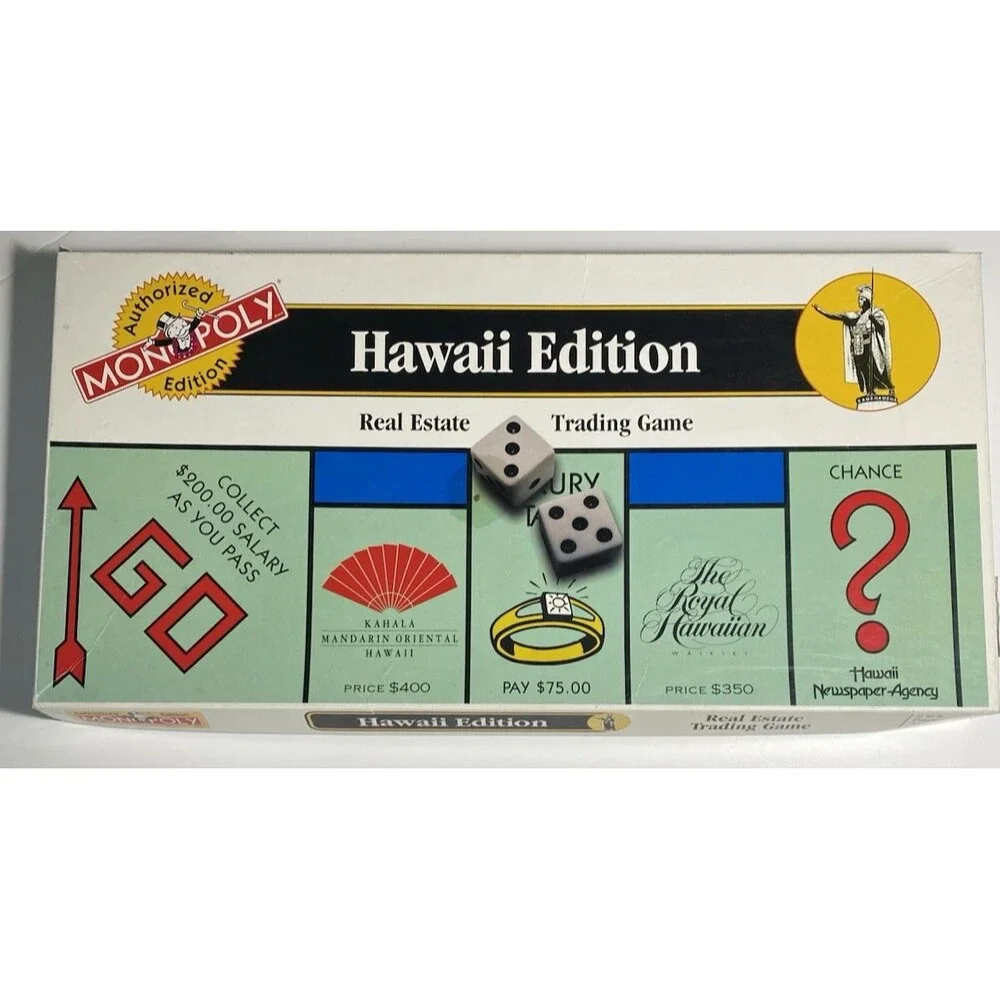 Monopoly Hawaii Edition Complete Hasbro 1996 USAOPOLY Official FLAW